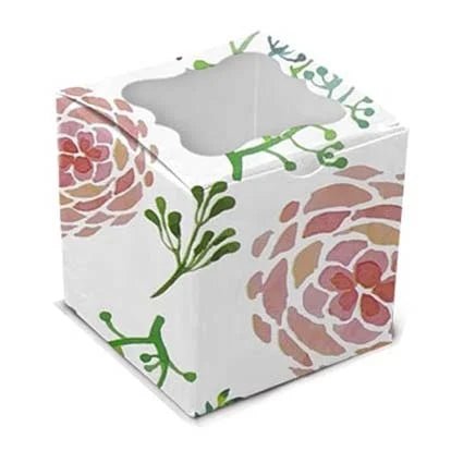 Fleurige kubus voor 1 cupcake (10 st.) - Cupcakedozen.nl