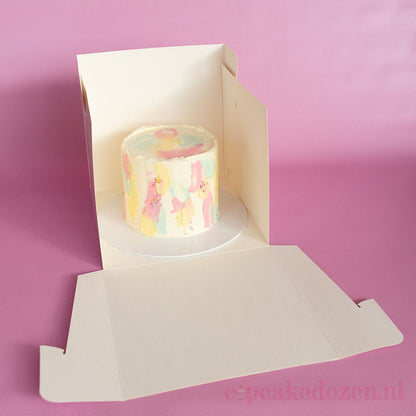 Hoge taartdoos 30x30x30 - luifel (10 st) - Cupcakedozen.nl