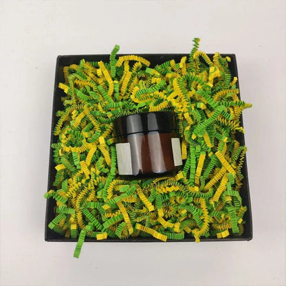 Opvulmateriaal zigzag - mix groen/geel(1 kg) - Cupcakedozen.nl