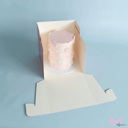 Roze hoge taartdoos 23x23x23 - luifel (10 st) - Cupcakedozen.nl
