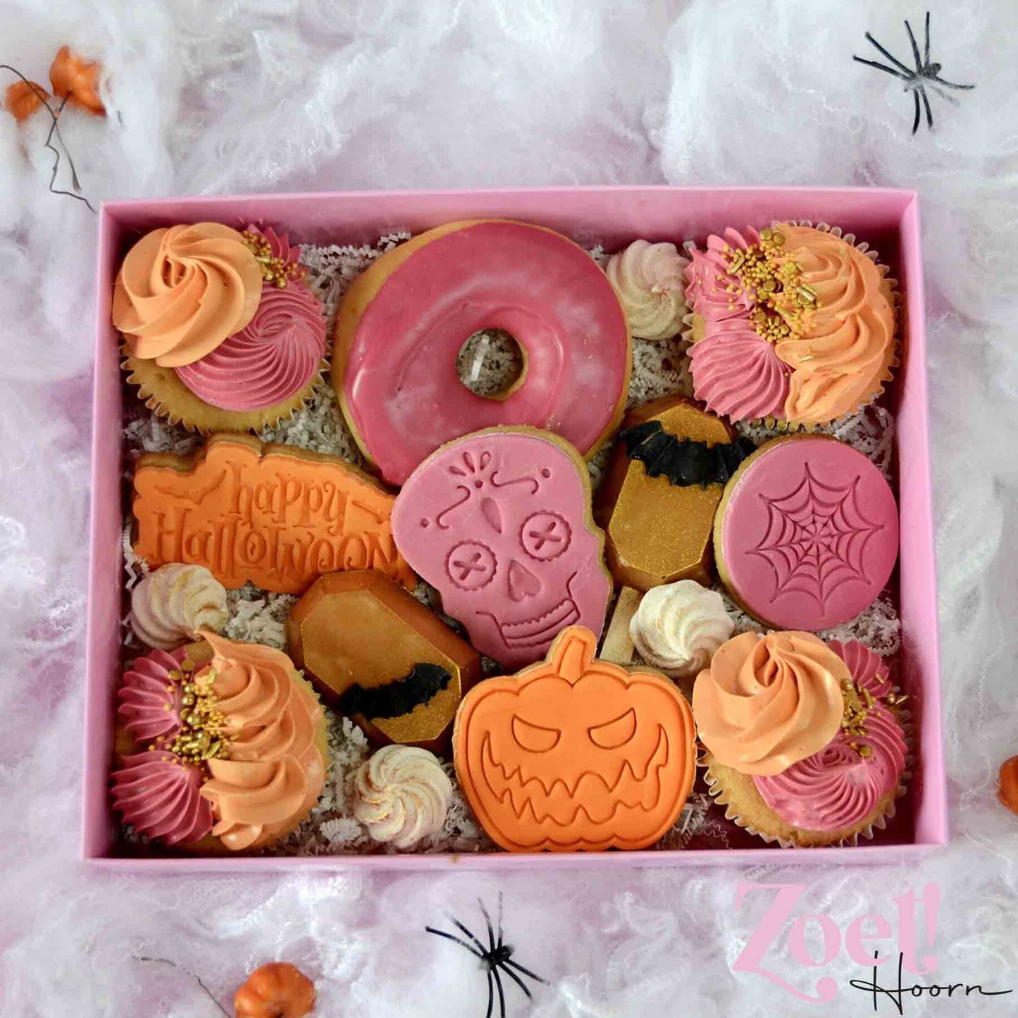 Roze sweet box met transparant deksel (10 st) - Cupcakedozen.nl