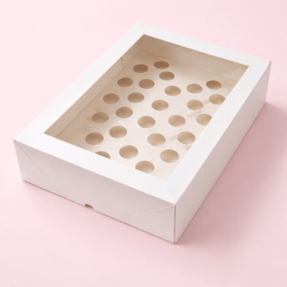 Doos voor 29 minicupcakes - hart (10 st) - Cupcakedozen.nl