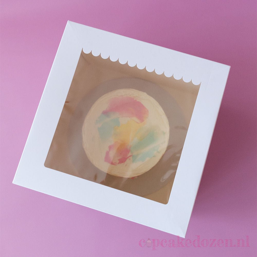 Hoge taartdoos 30x30x30 - luifel (10 st) - Cupcakedozen.nl