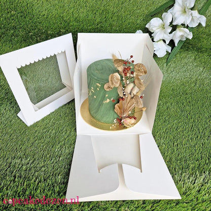 Hoge taartdoos 23x23x23 - luifel (10 st) - Cupcakedozen.nl