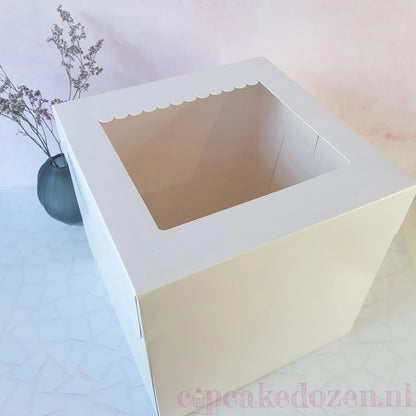 Hoge taartdoos 25x25x25 - luifel (10 st) - Cupcakedozen.nl