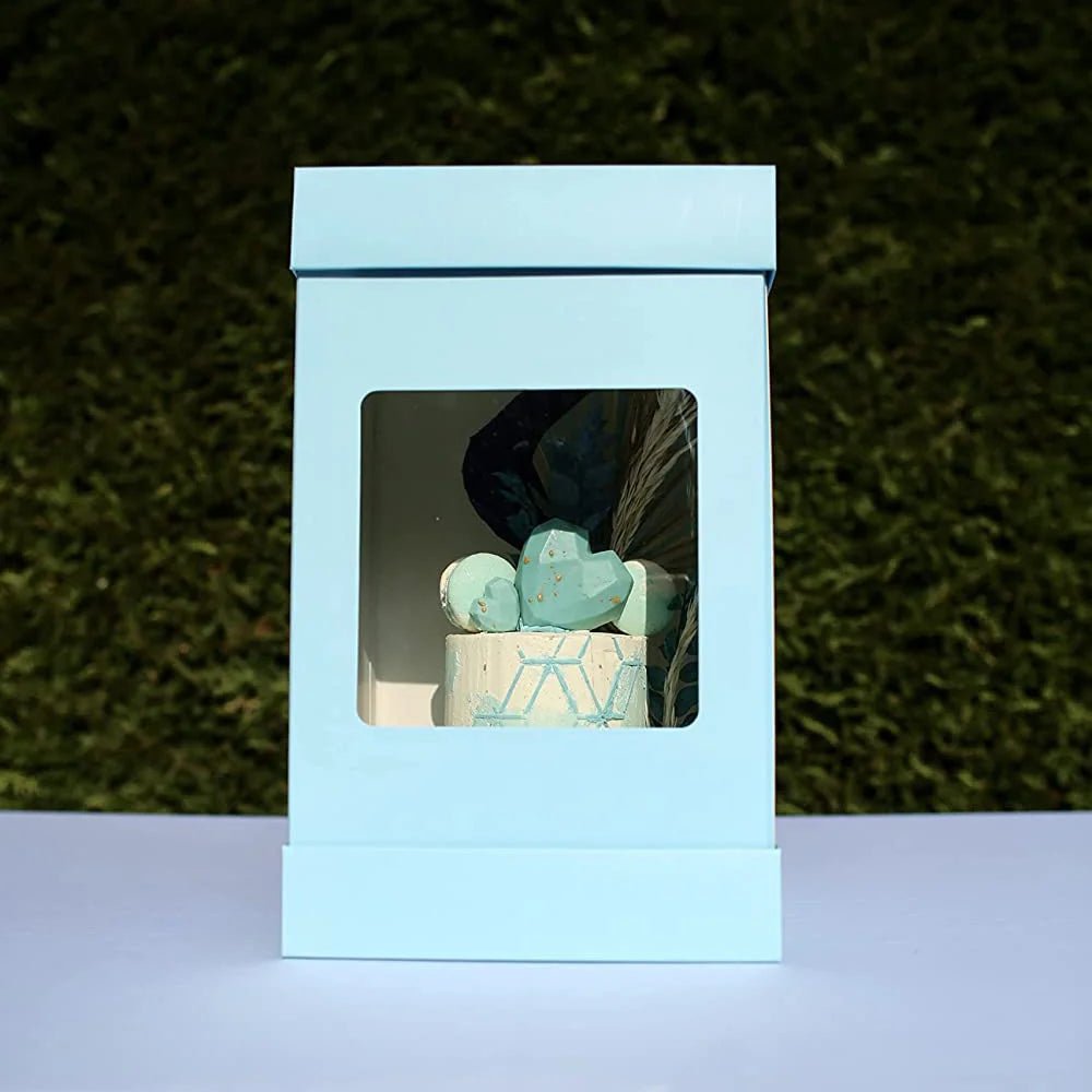 Hoge taartdoos blauw - 20x36 (20 st) - Cupcakedozen.nl