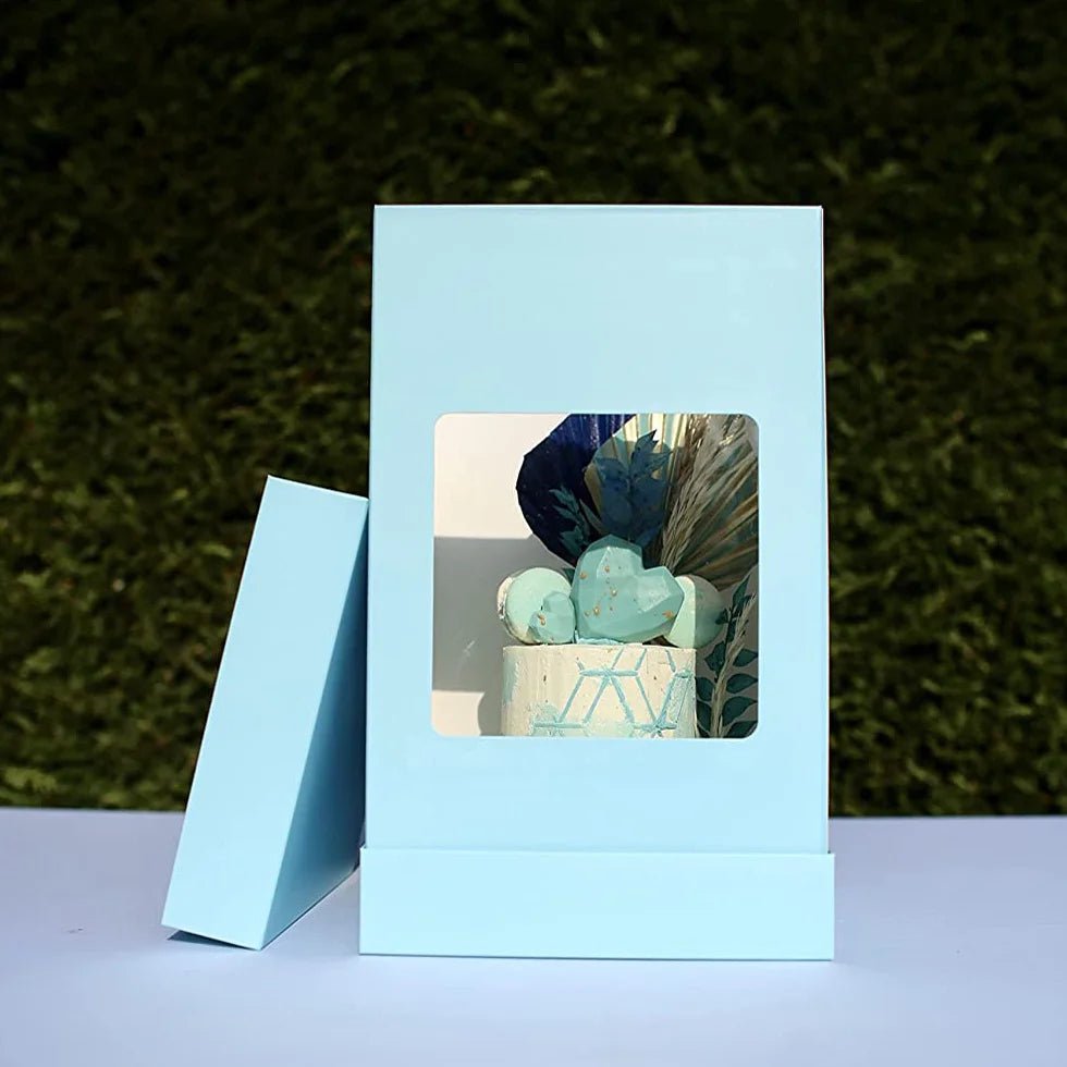 Hoge taartdoos blauw - 20x36 (20 st) - Cupcakedozen.nl