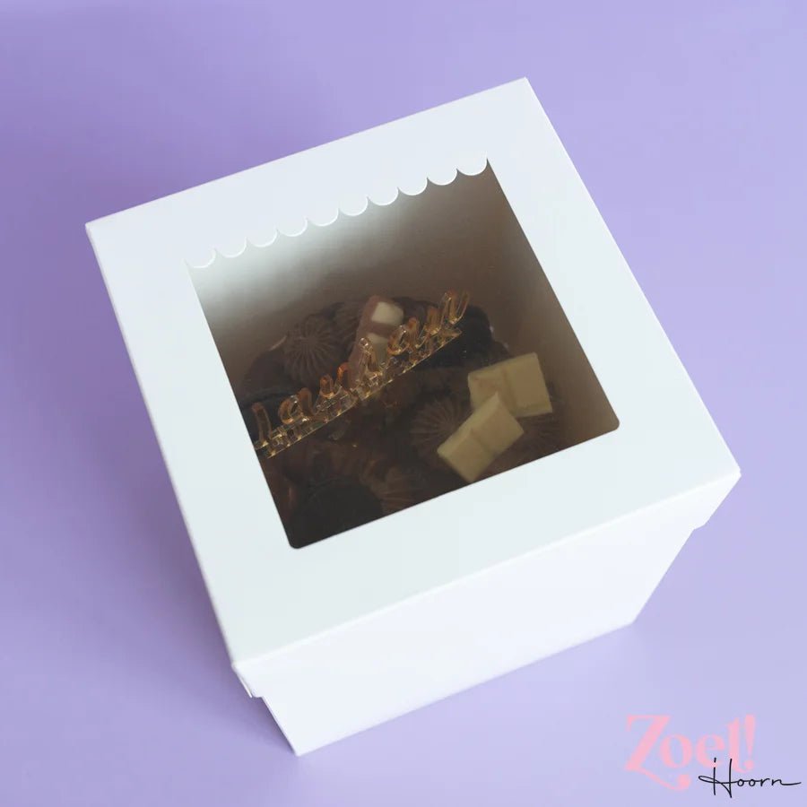 Hoge taartdoos 20x20x25 - luifel (10 st) - Cupcakedozen.nl