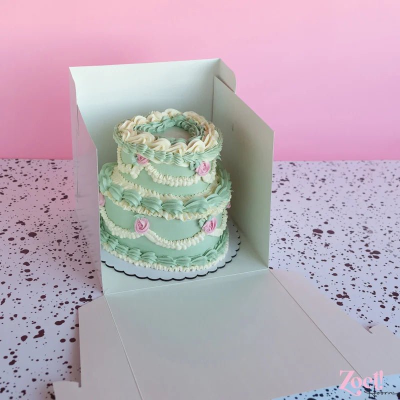Hoge taartdoos 28x28x28 - luifel (10 st) - Cupcakedozen.nl