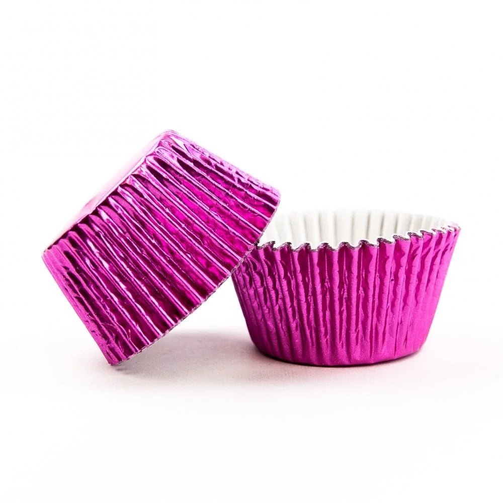 Metallic baking cups - fuchsia (500 stuks) - Cupcakedozen.nl