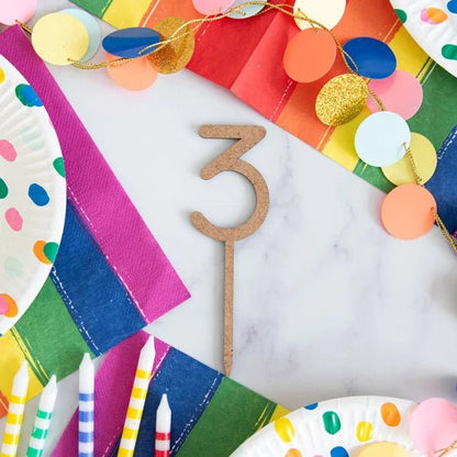 Cake toppers MDF - Cijfers (5 st) - Cupcakedozen.nl