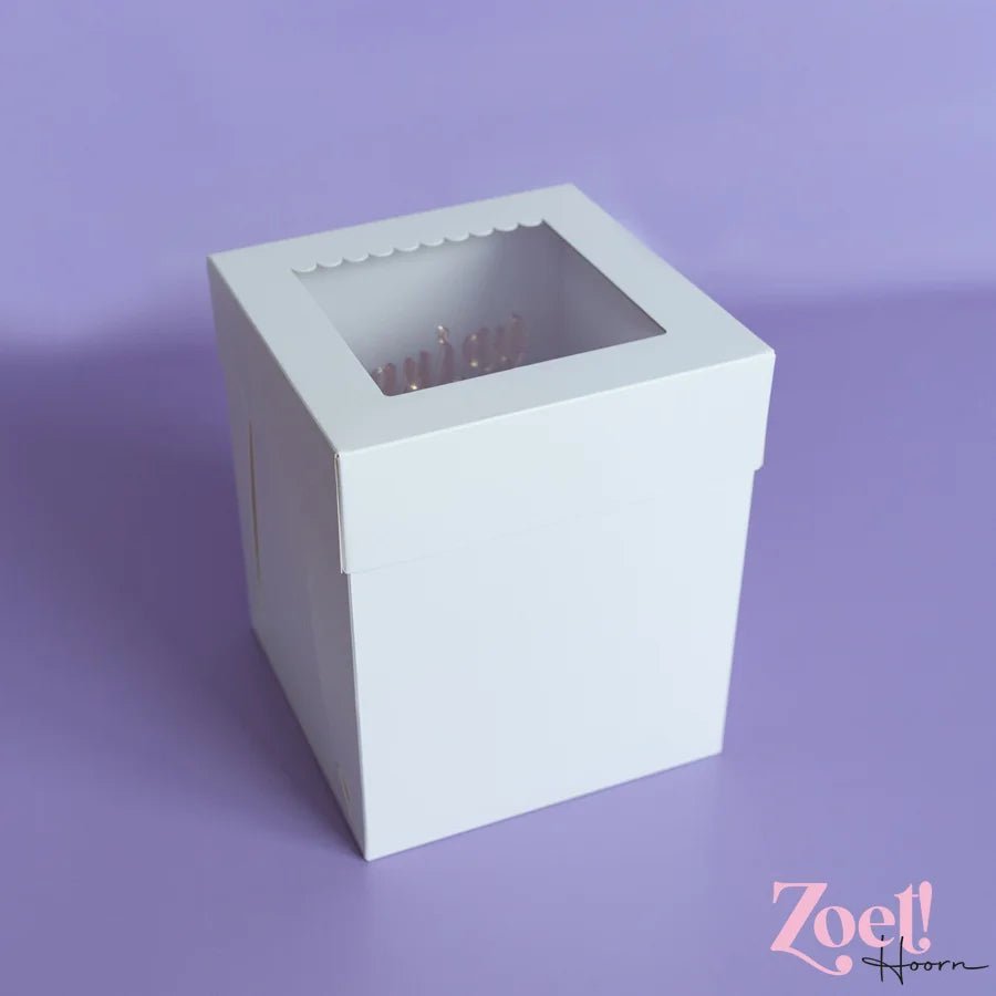 Hoge taartdoos 20x20x25 - luifel (10 st) - Cupcakedozen.nl