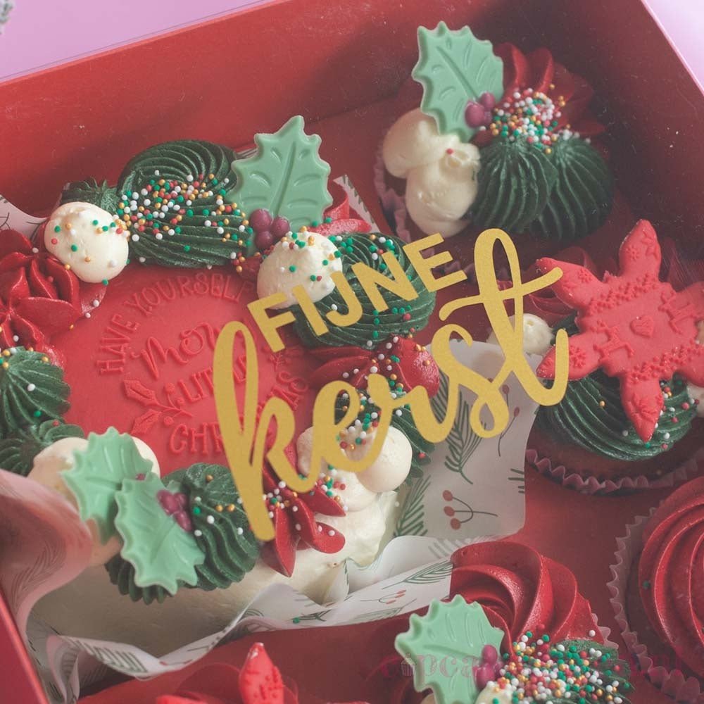 Sweetbox sticker - "Fijne Kerst" (5 st) - Cupcakedozen.nl