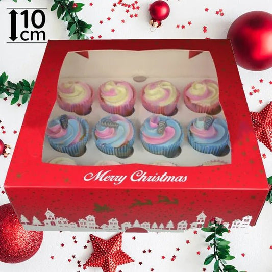 Kerst doos voor 12 cupcakes (25 st.) - Cupcakedozen.nl