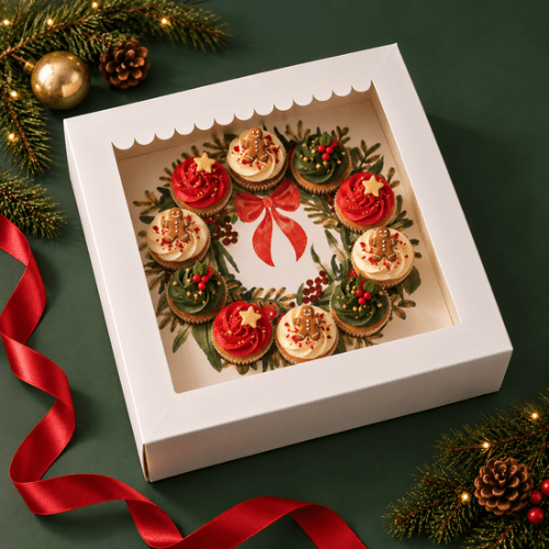 Taartdoos 30x30x15 - luifel (10 st) - Cupcakedozen.nl