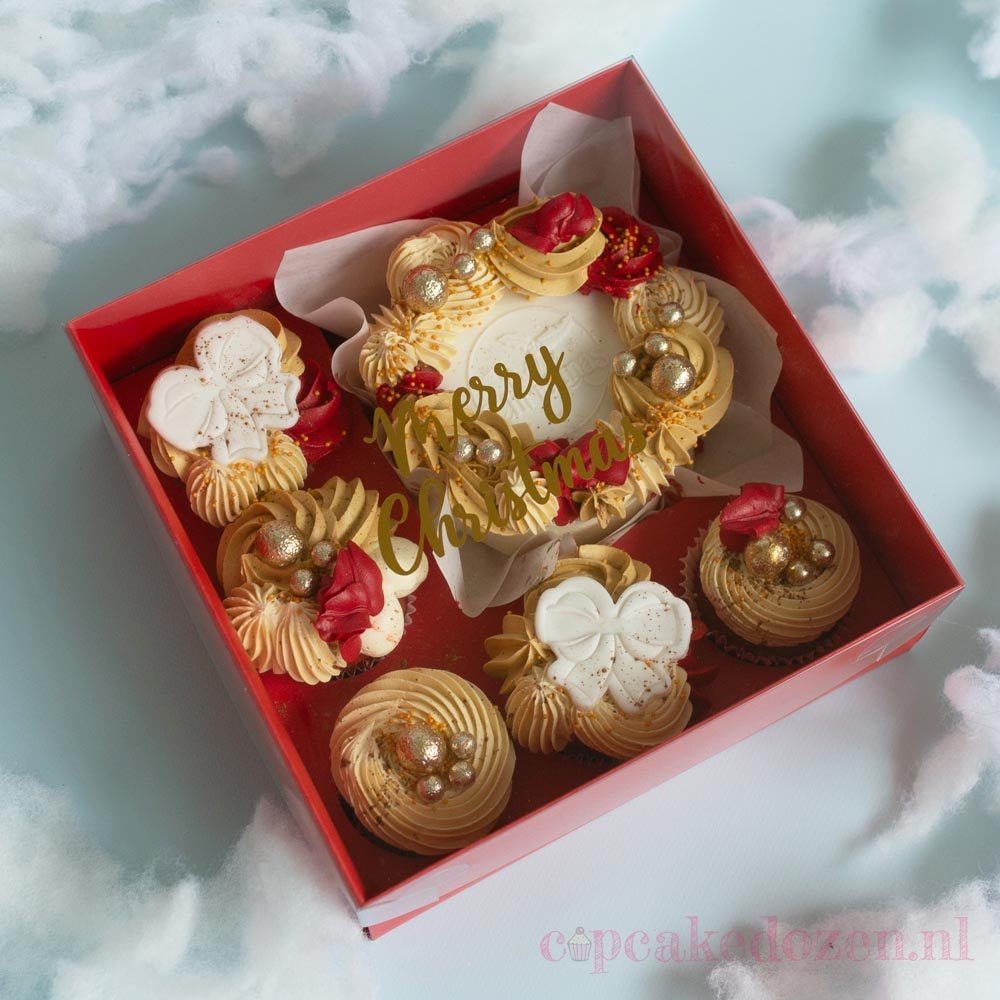 Sweetbox sticker - "Merry Christmas" (5 st) - Cupcakedozen.nl