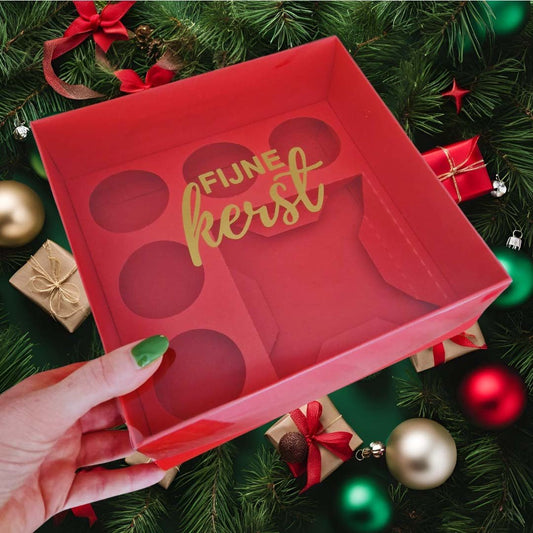 Sweetbox sticker - "Fijne Kerst" (5 st) - Cupcakedozen.nl