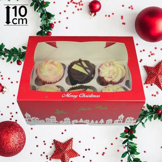 Kerst doos voor 6 cupcakes (25 st.) - Cupcakedozen.nl