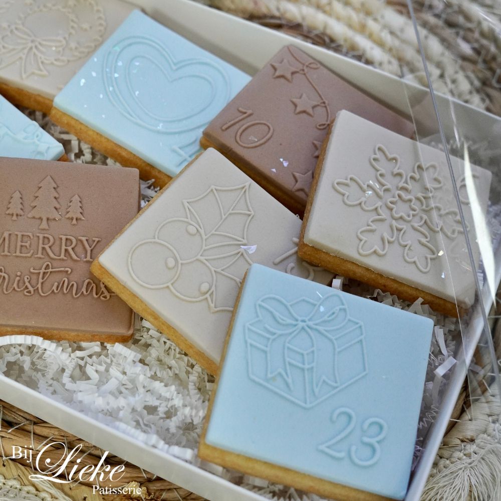 Adventkalender fondantstempelset - Cupcakedozen.nl