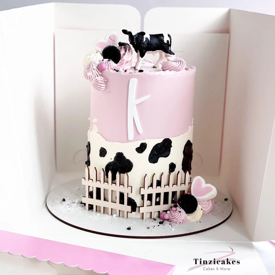 Roze hoge taartdoos 25x25x25 - luifel (10 st) - Cupcakedozen.nl