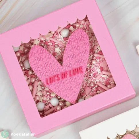 Roze koekdoosje - luifel (10 st) - Cupcakedozen.nl