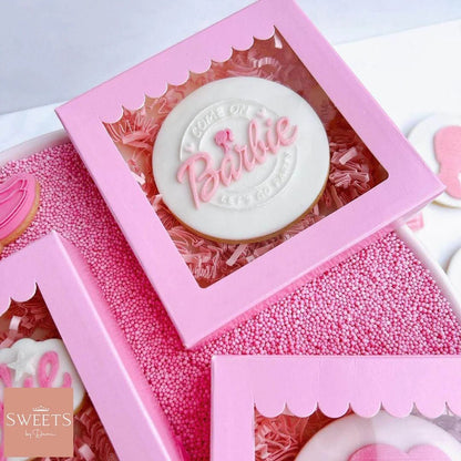Roze koekdoosje - luifel (10 st) - Cupcakedozen.nl