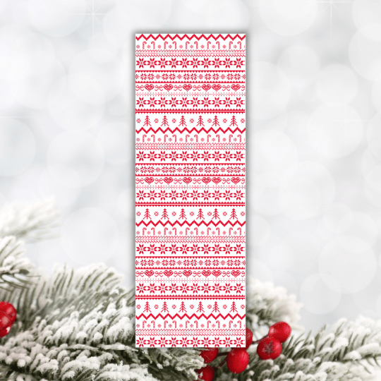 Koekkaart Kerst Scandinavisch - 7x21cm (25 st) - Cupcakedozen.nl