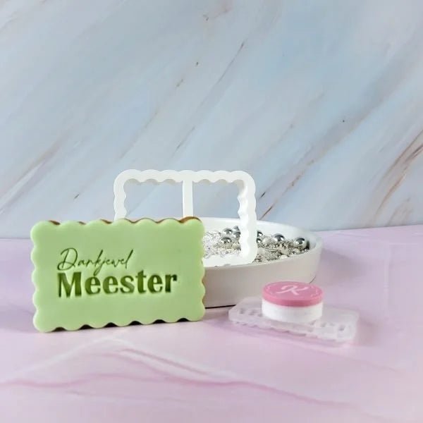 Koekstempel - Dank je wel meester - Cupcakedozen.nl
