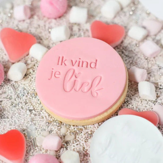 Koekstempel - Ik vind je lief - Cupcakedozen.nl