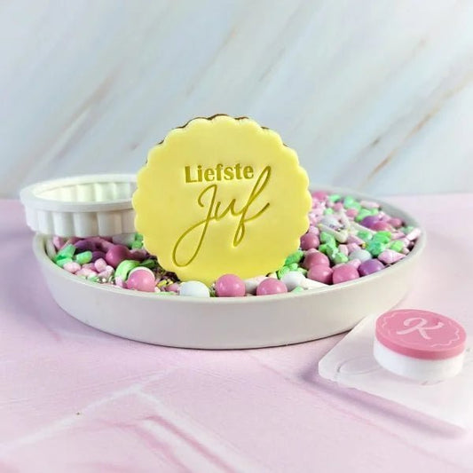 Koekstempel - Liefste Juf - Cupcakedozen.nl