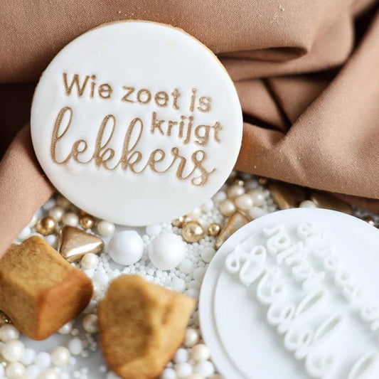 Koekstempel - Wie zoet is krijgt lekkers - Cupcakedozen.nl