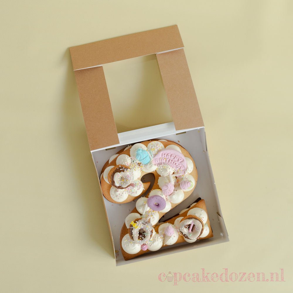 Kraft gebaksdoos - 19x19x5 - Cupcakedozen.nl
