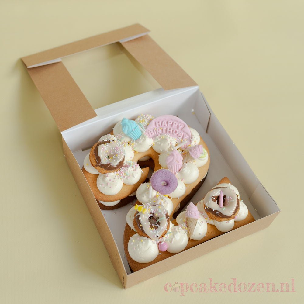 Kraft gebaksdoos - 19x19x5 - Cupcakedozen.nl