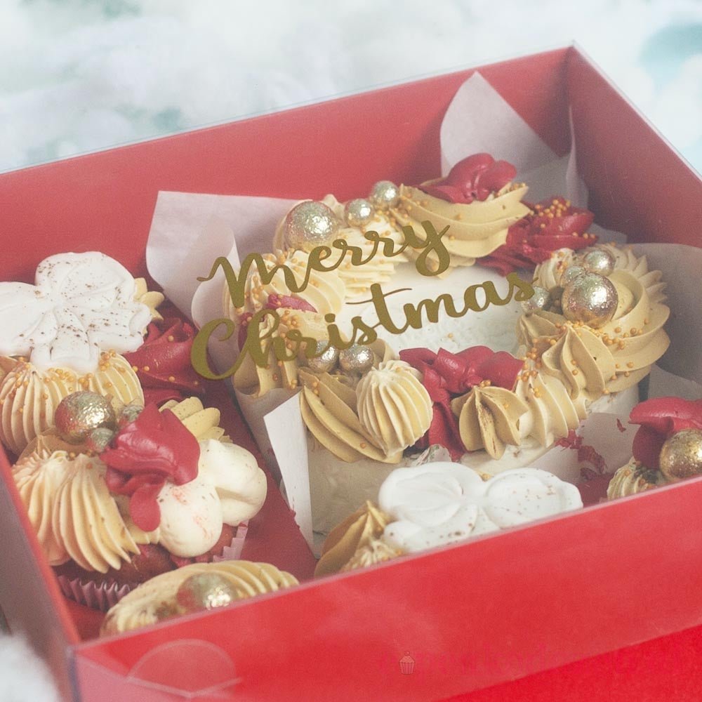 Sweetbox sticker - "Merry Christmas" (5 st) - Cupcakedozen.nl