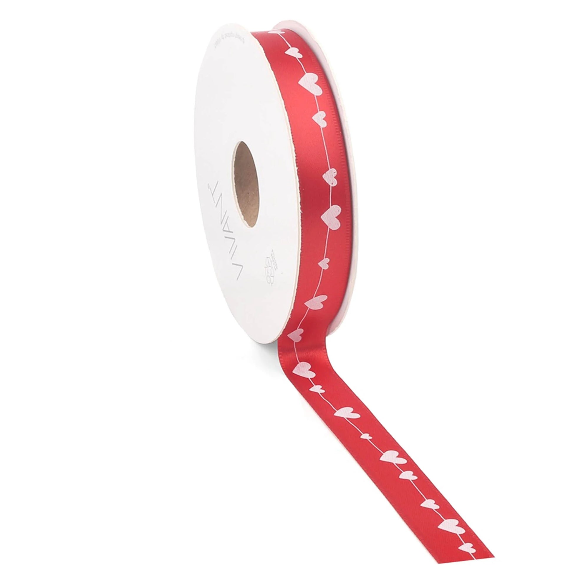 Premium lint satijn - Hartjes (16mm x 25m) - Cupcakedozen.nl