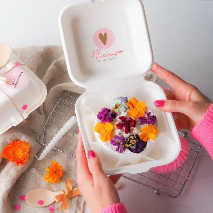 Composteerbaar bento cake doosje (50 st) - Cupcakedozen.nl