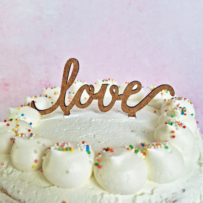 Cake toppers MDF - Love (5 st) - Cupcakedozen.nl