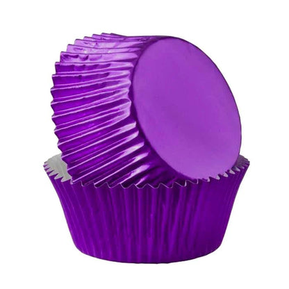 Metallic baking cups - paars (500 stuks) - Cupcakedozen.nl