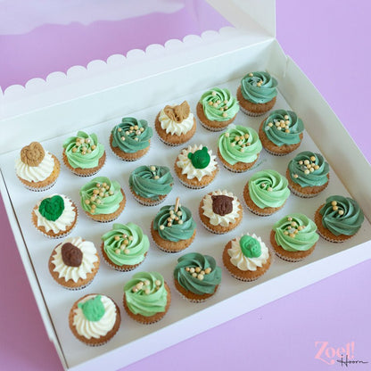 Doos voor 24 minicupcakes - luifel (10 st) - Cupcakedozen.nl