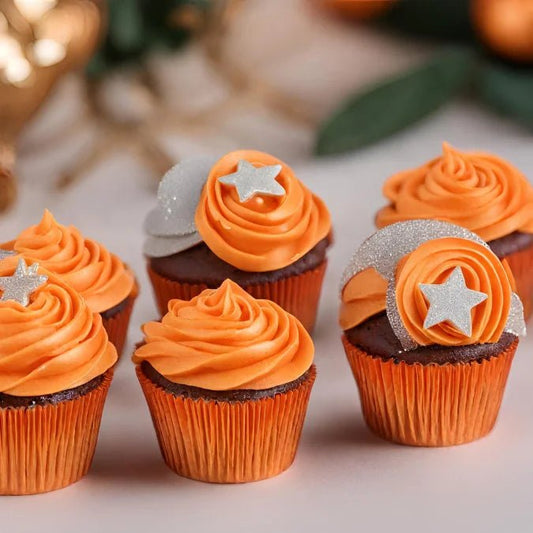 Metallic baking cups - oranje (500 stuks) - Cupcakedozen.nl