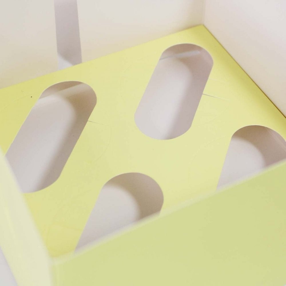 Gele doos voor 4 cupcakes (25 st.) - Cupcakedozen.nl