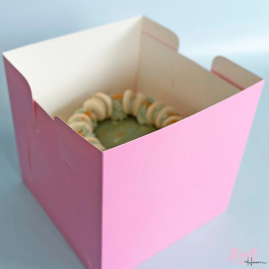 Roze hoge taartdoos 28x28x28 - luifel (10 st) - Cupcakedozen.nl