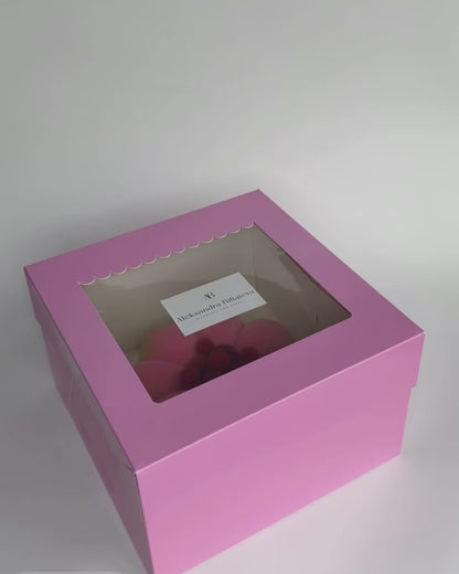Rosa hohe Tortenbox 25x25x25 - Schaufenster (10 Stück)