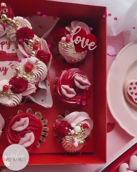 red bento cupcake combo box