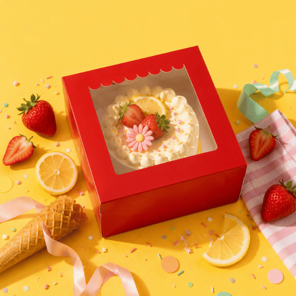 Rode bento doos - luifel (25 st) - Cupcakedozen.nl