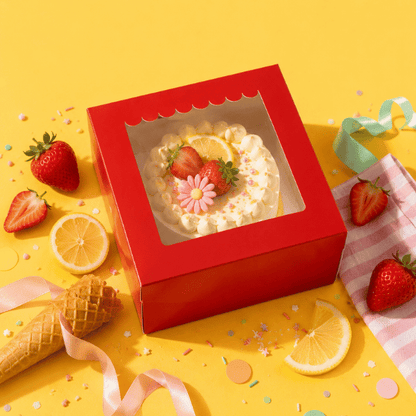 Rode bento doos - luifel (25 st) - Cupcakedozen.nl