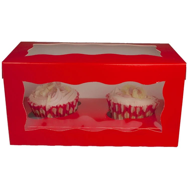 Rode doos voor 2 cupcakes (25 st.) - Cupcakedozen.nl