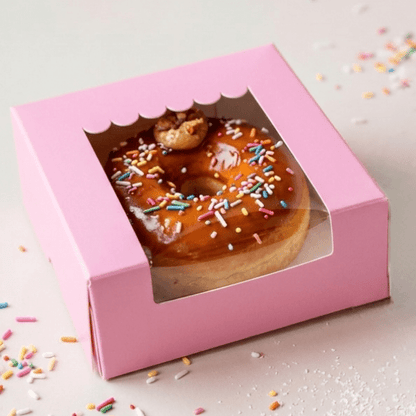 Roze donutdoosje - luifel (25 st) - Cupcakedozen.nl