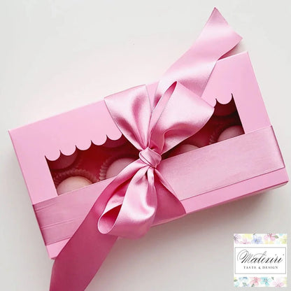 Roze sweet box 23x12,5x5 - luifel (10 st) - Cupcakedozen.nl