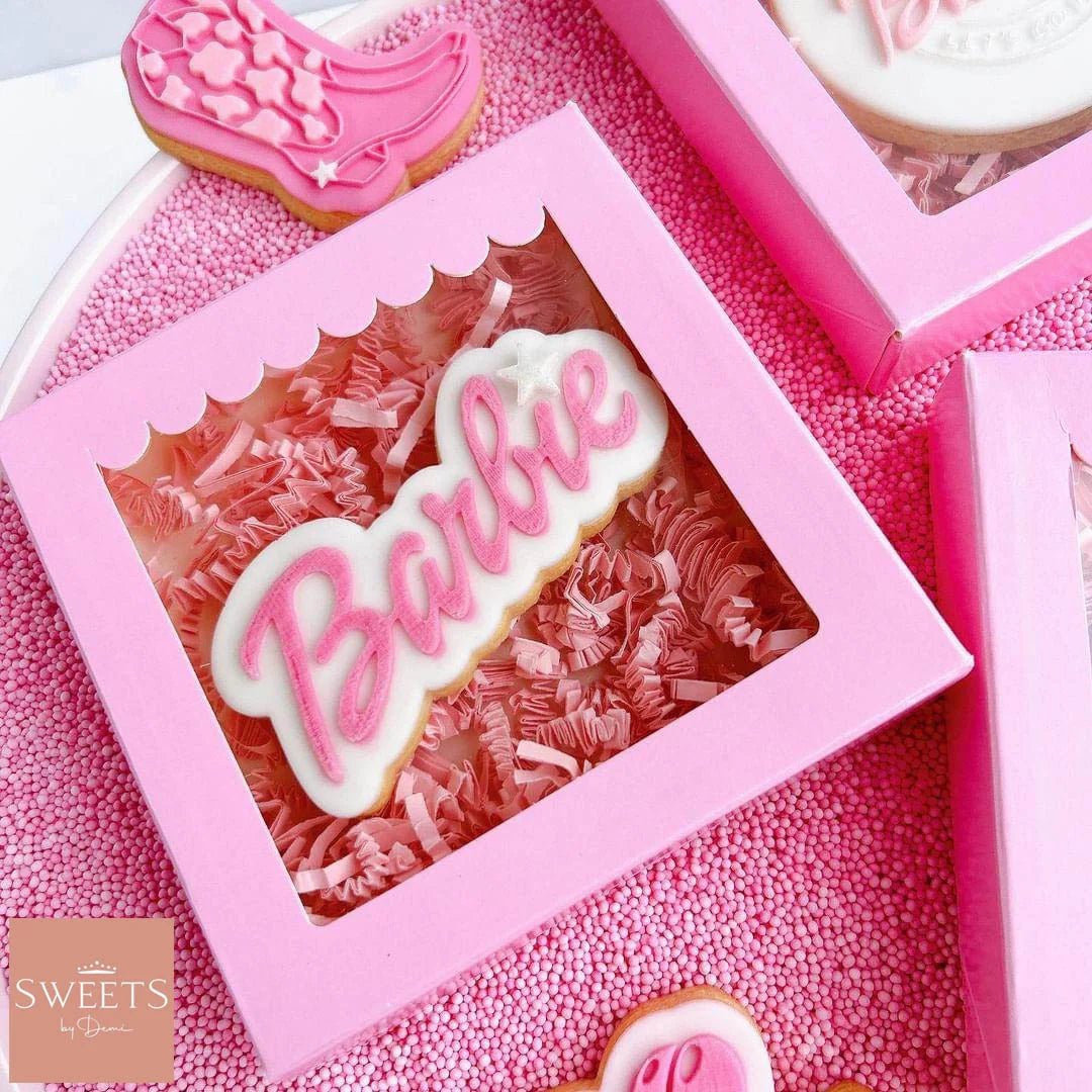 Roze koekdoosje - luifel (10 st) - Cupcakedozen.nl